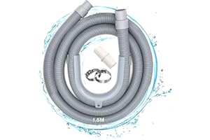 JOLIGAEA Abwasserschlauch, Ablaufschlauch Verlängerung 1.5m Waschmaschine/Spülmaschine Ø 19 / 22mm Universal Ablaufschläuche für Waschmaschinen, Inklusive Bügel und Schlauchschellen