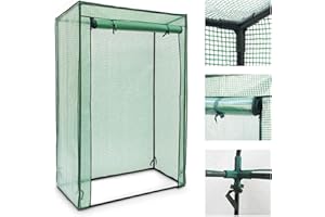 Crystals Walk in Tomato Mini Greenhouse Frame and Reinforced PE Weather Cover Garden Vegetables Grow and Cultivation, Green