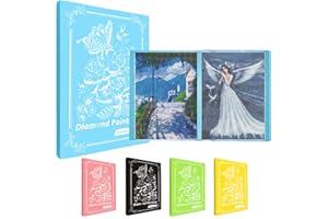MUFEKUM Diamond Painting Album, A3 Diamond Painting Mappe Mit 60 Klarsichthüllen, Diamond Painting Buch Aufbewahrung Folder für Diamant Malerei Bilder, Diamond Painting Zubehör (Blau)