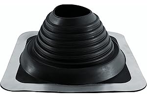 Parotec Solin de Toit - Passage du Toit - Flexible - Étanche - Fabriqué d'EPDM - Résistant aux Hautes Témperatures - Universel - Carrée Tuile Métallique - Diamètre de 102 à 210 mm