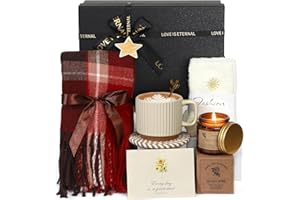 TinkerPlay Geschenke für Frauen Wellnessgeschenke Geburtstagsgeschenk Winter Geschenke Frauen mit Schal Socke Duftkerzen Grußkarten Weihnachten Geschenk für Mama Freundin Frau Schwester