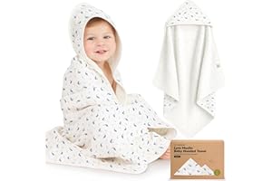 KeaBabies asciugamano in mussola con cappuccio per bambine e bambini - asciugamano con cappuccio in 100% cotone biologico per neonati e bambini, morbido e assorbente con cappuccio (Whale Bay)