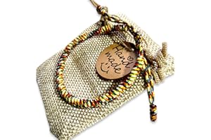 Pulsera Budista Tibetana Hecha a Mano | Amuleto de Proteccióny Suerte, Nudo Nacional. Pulseras Ajustables para Hombre y Mujer +Bolsa Yute de Regalo, Original (NACIONAL BUDISTA)