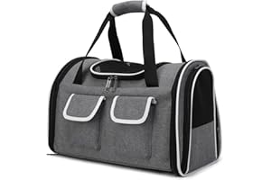 ALLSOPETS Zaino Cani Grande Gatti Zaini Porta Cani Marsupio Animali Domestici Zaino Gatto per Viaggo Campeggio Zaini Trasporto Cane Portatile Zaino da Viaggi Grigio