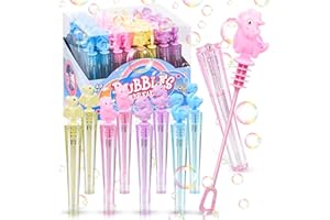 colmanda 48 Stück Seifenblasen Kinder Mitgebsel, Seifenblasenstab Set, Seifenblasenstab für Kinder, Sommerspielzeug, Spielzeug Bubble Geschenke für Einschulung Party Garten Karneval
