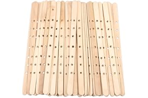 MILIVIXAY Lot de 100 supports de mèche de bougie en bois, dispositif de centrage des mèches, barres de mèche de bougie, supports de mèche pour bougies grandes et multimèches.