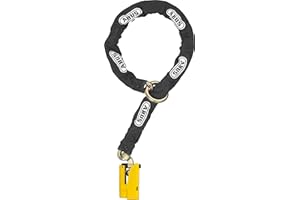 ABUS Combinaison cadenas-chaîne GRANIT™ Detecto XPlus 8077 Bloque disque avec alarme + chaîne de 12 mm 12KS Black Loop - Niveau de sécurité 19