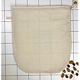 yofu yoga and food 100% Unbleached Raw Cotton Herbal Milk Strain Pouch Almond Milk, Hazelnut Milk, Green Vegetable Juice Strain - Or