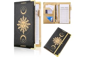 BIENBEE Waitress Book, Server Books for Waitress with Zipper Pocket Black Serving Waiter Book for Waitress Notepad with Money Pocket and Zipper