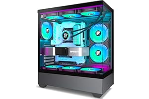 FOIFKIN F1 Case PC – Ventola preinstallata 5 PWM ARGB ATX Mid-Tower Gaming PC, vetro panoramico 270°, con Type-C (nero)