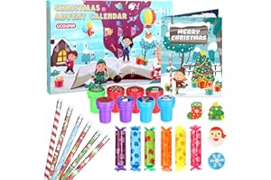 Ucouper Calendario Avvento 2025 di Cancelleria Scuola Set Cancelleria 24 Articoli Calendario Avvento Bambini Bambina con Matite Timbri Evidenziatori e Gomma Regali di Natale Bambini