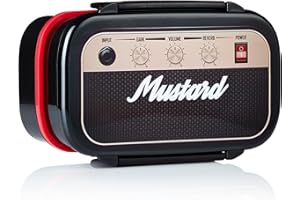 MUSTARD - Rock Box pudełko na lunch z przegródkami w zestawie plastikowe sztućce I pojemnik do przechowywania żywności I plastikowe pudełko Bento I zabawne pudełko na lunch I śmieszne przybory