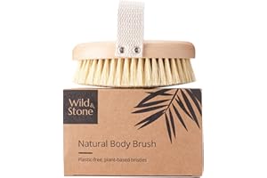 Wild & Stone | Spazzola per il corpo con spazzolatura a secco | Esfoliazione delicata | Spazzola da bagno con setole naturali | Spazzola a secco sostenibile