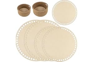 MLZTINGR 5 Stück Korbboden aus Holz – Naturholz, oval/rund, 15/20/25/30cm, für DIY Korb- und Taschenflechten (10/15/20cm)