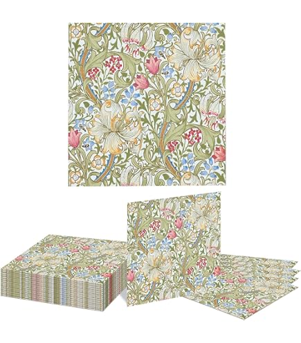 IHR Acorn (V&A) Papierservietten Weiß – 33 Cm, 3-lagig, 20 Stück, Made In Germany