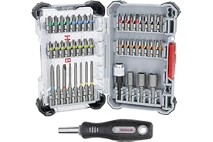 Bosch Juego de 45 puntas de destornillador extraduras, 44 + 1 piezas (168 x 110,5 mm, accesorios profesionales, destornilladores y taladros), Versión actual
