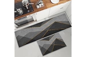PQCXXA Kitchen Rug Set 2 Pieces Non Slip Kitchen Mat Set, Washable Kitchen Floor Mat For Kitchen, Entryway, Hallway Runner Set Washable Runners (A8, 40x120cm+40x60cm)
