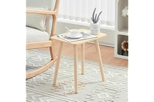 YOUDENOVA Drewniany stolik kawowy, mały, stolik do salonu, stolik nocny, stolik do herbaty, stolik kawowy do salonu, sypialni, na balkon, stojak na kwiaty, 40 x 30 x 43 cm, kolor naturalny