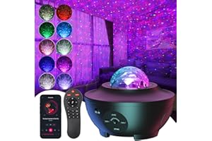 UOUNE Galaxy Projector, Star Projector with Remote Control Color Changing, Music Bluetooth Speaker,Timer,Ocean Wave Star Sky LED Night Light Lamp for Baby,Kids Bedroom,Stage,Birthdays,Christmas