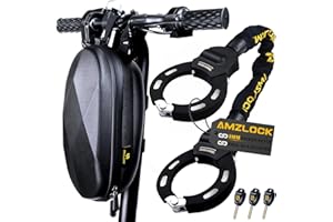AMZLOCK Antivol Trotinette Electrique, Antivol Velo 8mm, Cadenas Clé avec Sac, Menottes Antivol pour Trottinette Électrique Ninebot, Xiaomi, NIU