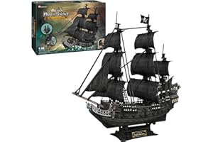 PARTY TOWN Puzzle 3D - Makieta Pirate Boat Queen Anne's | Makiety do budowy dorosłych i dzieci | Makieta Łódź Puzzle dla dorosłych I Puzzle 3D dla dzieci | 328 sztuk