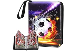 LFBEST Album na karty kolekcjonerskie, 50 stron, album kolekcjonerski, karty piłkarskie, pojemność 400 kart, segregator na karty kolekcjonerskie z zamkiem błyskawicznym, kompatybilny ze wszystkimi rodzajami