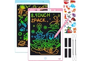 Sofore 2 Pack LCD Schreibtafel Kinder 8,5 Zoll LCD Buntes Maltafel Zaubertafel Kinder Schreibtablett, Schreibtafel Elektronisch Zeichenbrett Lernspielzeug 3-12Jahre Alte Mädchen Geschenke,Blau+Rosa