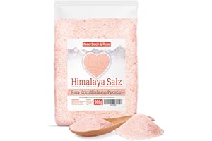 ‎MEERBACH & ROSE Himalaya Salz fein, rosa Kristallsalz, 900g feines Pink Salt aus Punjab Pakistan, Badesalz