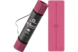 VISTA SPORTS Yoga Mat - TPE Gymnastics Non-Slip Fitness Exercise Mat with Carry Straps for Yoga, Pilates Home Gym Workout. Compact Eco Friendly. 183 x 61 x 0.6 CM