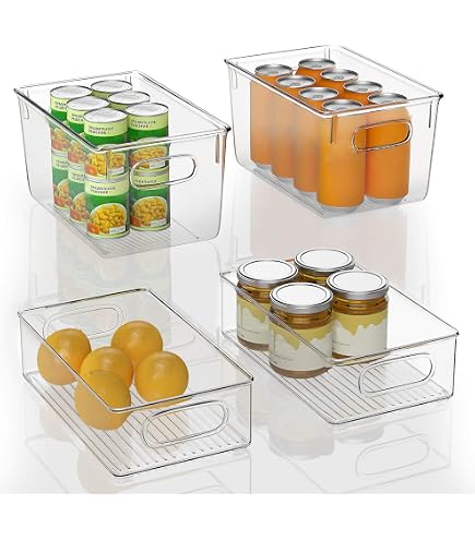 Lot De 3 Tiroirs De Rangement Empilables Vtopmart - Organiseurs Transparents Avec Poignées Pour Cuisine, Salle De Bain Et Garde-Manger