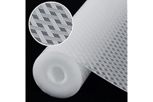 Origuuds Shelf Liners, Non-Adhesive Drawer Liner, Waterproof & Oil-Proof Kitchen Cabinet Cupboard Liner Plastic EVA Material BPA Free Fridge Liner Mats Paper Protector for Shelves (Clear/30cm x 150cm)