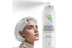 HIESGIE Silber Weiß Temporäres Haarfarbspray - Sanfte Formel, Waschbar & Nicht Klebrig | Sofortige Haarfarbe-Alternative für Erwachsene | Halloween, Kostüm, Party-Make-up, 150ml