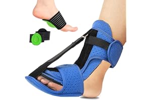 CHONGNI Plantar Fasciitis Night Splints: Adjustable Breathable Night Splints for Plantar Fasciitis Support with Arch Support, Relief Achilles Tendonitis Foot Drop Heel Pain for Men Women (Blue)