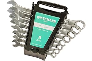 WIESEMANN 1893 Lot de 8 clés mixtes de 8 à 19 mm | WIESEMANN 80201 | set de clés de serrage avec support de rangement