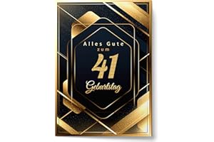 Cheerset Cartolina di buon compleanno uomo o donna in tedesco, grande A4 21x30 cm con molto spazio per scrivere, busta inclusa (41 anni)