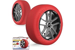 LEIVESTE AUTIX-Calze da Neve Omologate Italia EN 16662-1 2020 2 Catene da Neve in Tessuto per Auto，Montaggio Facile in 2 Minuti (XL)