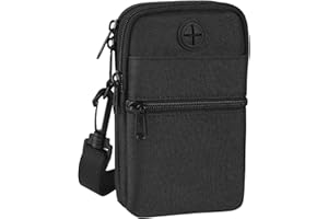 flintronic Sac Bandoulière pour Téléphone Portable, Pochette Unisexe pour Téléphone Cellulaire avec Poche de Blocage RFID, Sac à Bandoulière Mini étanche avec Bandoulière Réglable