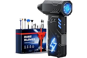 Aidisy Soplador de aire comprimido de alta velocidad – 180000 RPM de aire comprimido con batería de 6000 mAh, kit de limpieza de teclado de 3 velocidades, bomba de aire seco para una amplia gama de