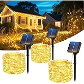 Hoteril Guirnaldas Luces Exterior Solar, 3pcs 17M 150 LEDs Luces Solares LED Exterior Jardin 8 Modos con Función de Memoria I