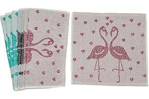 Ilkadim Export 8 Stück Waschlappen 100% Baumwolle, 30 x 30cm, Set farbig gemischt, (Flamingo)