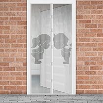 EKNA Magnet-Fliegengitter Für Balkontür – 100x210 Cm, Ohne Bohren, Mit Klettband, Blumen-Design