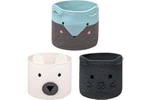 AXHOP Cajas almacenaje Cesto ropa sucia, 30x30 Cesta de almacenamiento de juguetes para niños, kallax, Ropa. Bonita cesta de lavandería con animales, cesta de regalo para bebé, gato, perro.