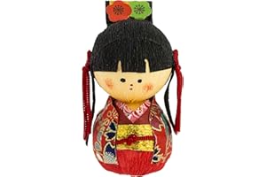 Tierra Zen Tentetieso Okiagari Hime Princesse en Papier mâché Rouge 4,5 x 3 x 4 cm