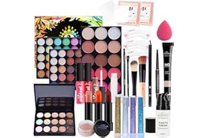 MKNZOME Kit per Trucco Completo, 27 Pezzi Cosmetico Valigetta per Principianti con Ombretti Correttore Rossetto Lucidalabbra Fard ecc - Sorpresa Regalo Trousse di Trucchi, per l'uso quotidiano e viaggio#1