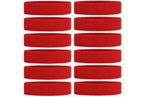 ONUPGO Sweatband Headband for Men & Women - 3/6/12 PCS Sports Headbands Moisture Wicking Athletic Cotton Terry Cloth Sweatband Sweat Absorbing Head Band