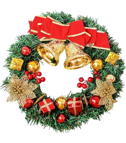 Ghirlanda Natalizia 30 Cm - Decorazione Riutilizzabile Per Porta, Camino O Albero Di Natale