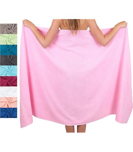 10 Stück Premium Saunatücher 80x200cm Zartrosa - 500g/m² Baumwolle Extra Flauschig
