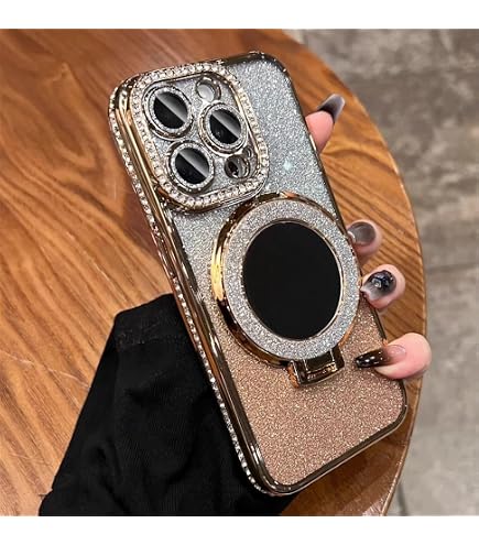 Fzrdohu Glitzer Handyhülle Für IPhone 16 Pro – Magnetisch, Mit Diamant-Optik, TPU-Schutz