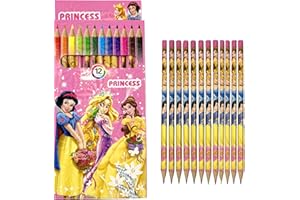BJPERFMS Matite Colorate Bambini, Princess Colori Bambini, 12 Pezzi Principessa Matite, Matite Colorate e da Disegno, Gadget Compleanno, Regalo Festa, per Disegnare, Festa Bambini