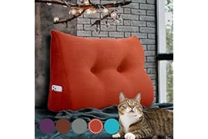 ‎RUCENER Rucener Großen Dreieckigen Kissen Hohen Rückenlehne Kissen Rückenlehne für Bett Rückenlehne Kissen Hohen Perfekt AlsKissen Zum Fernsehen und Lesen Gibt Es in Vielen Größen Rostorange 60 cm